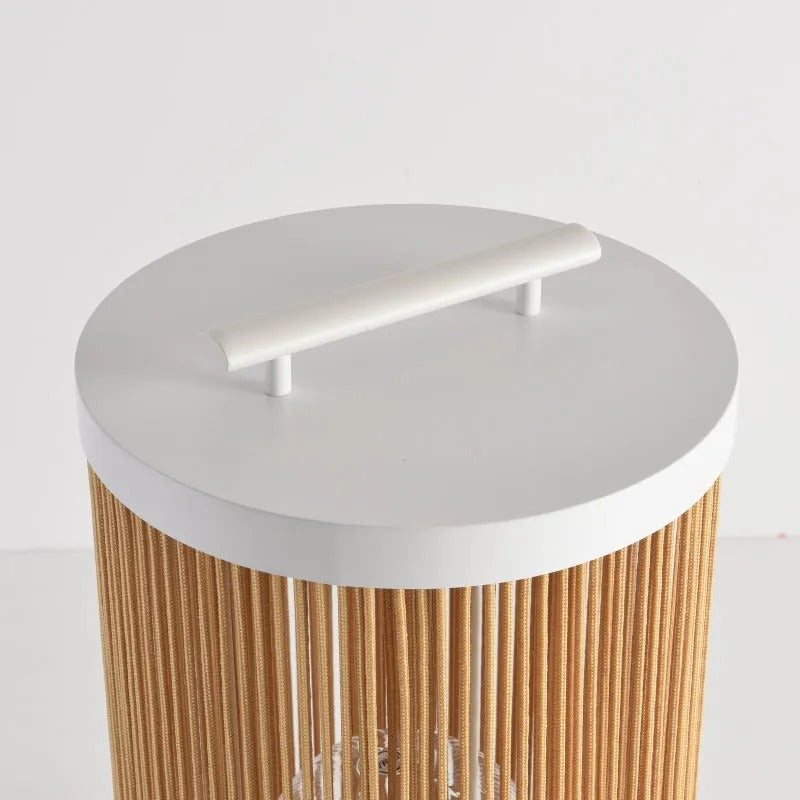 Kadatet Retro Metal/Rattan Floor Lamp, Hardwired/Solar/LED, Outdoor