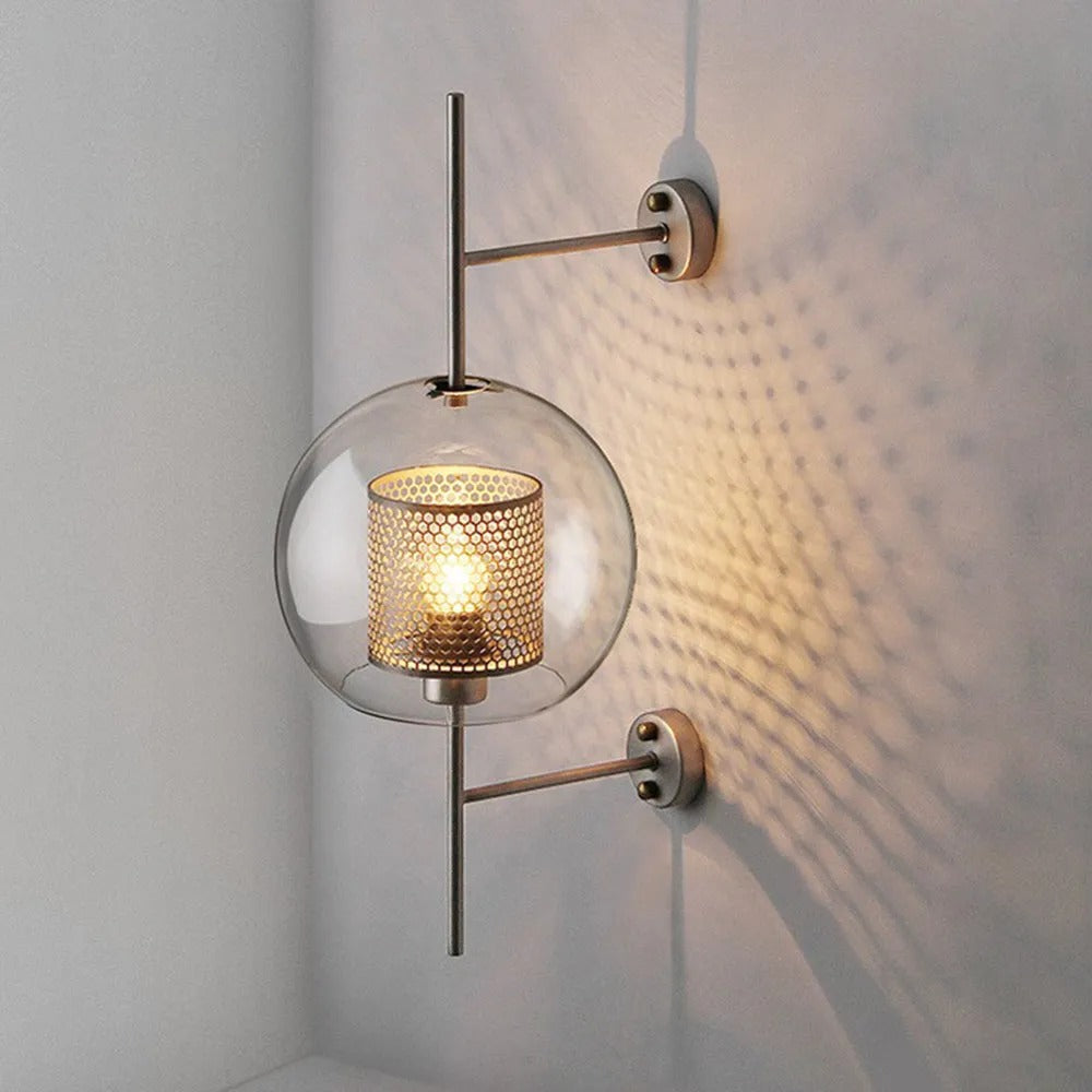Seniq Industrial Classy Global Clear Glass Wall Lamp-Neutral Decor
