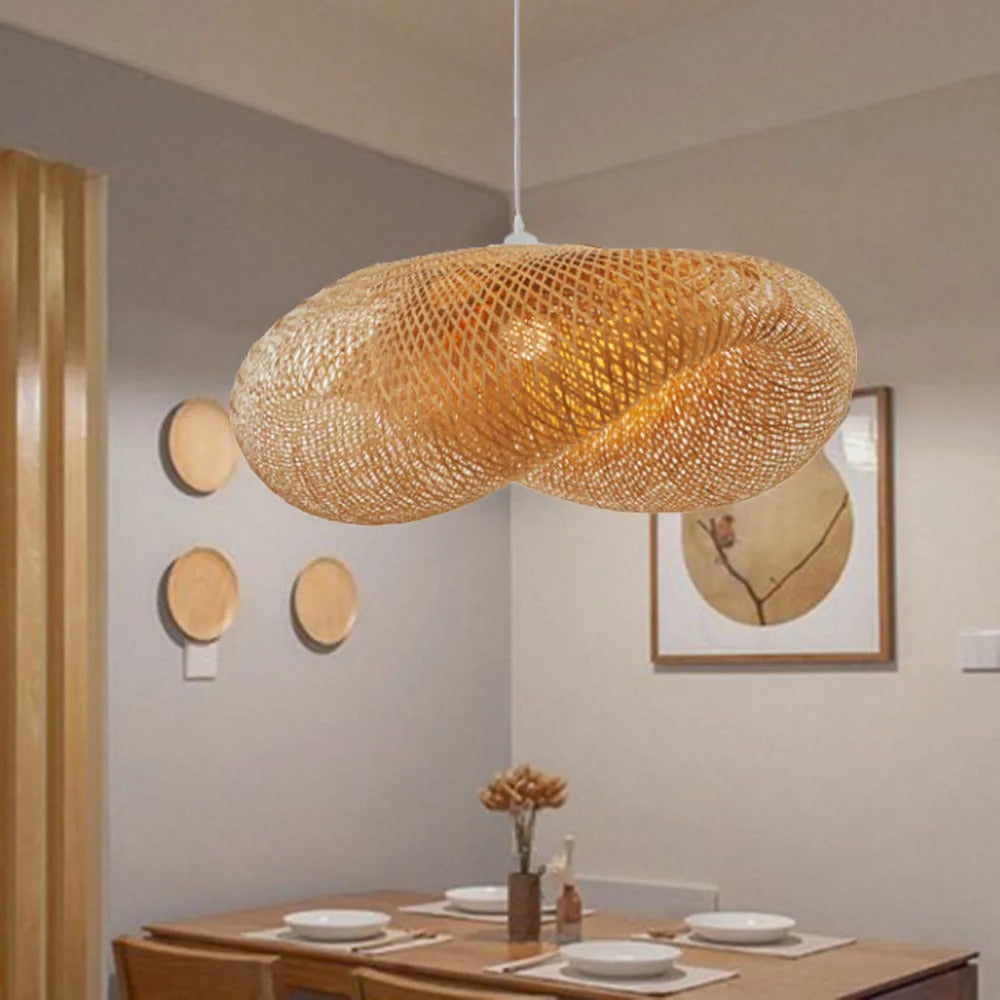 Veltrix Pendant Light Natural Kitchen Island Bamboo-Neutral Decor