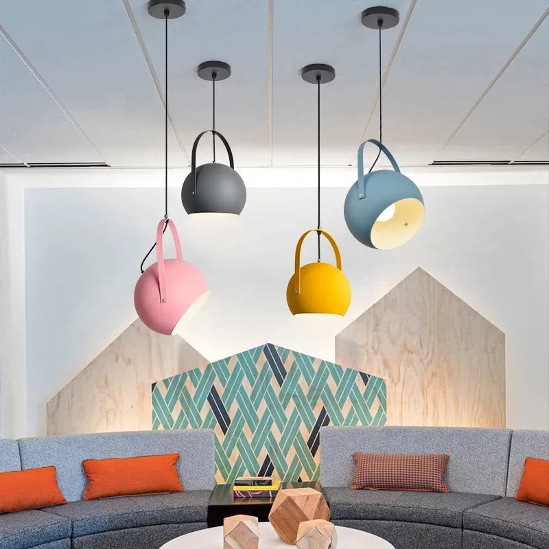 Gukugod Colorful Art Deco Pendant Light, Spherical, Bedroom