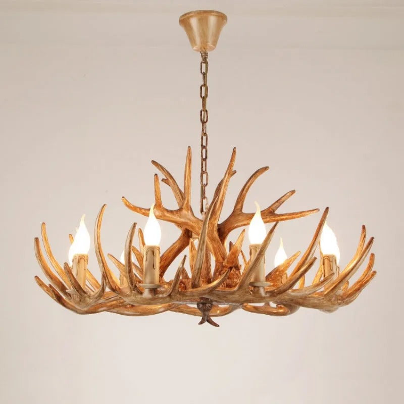Epoch Retro Deer Horn Resin Chandelier Living Room