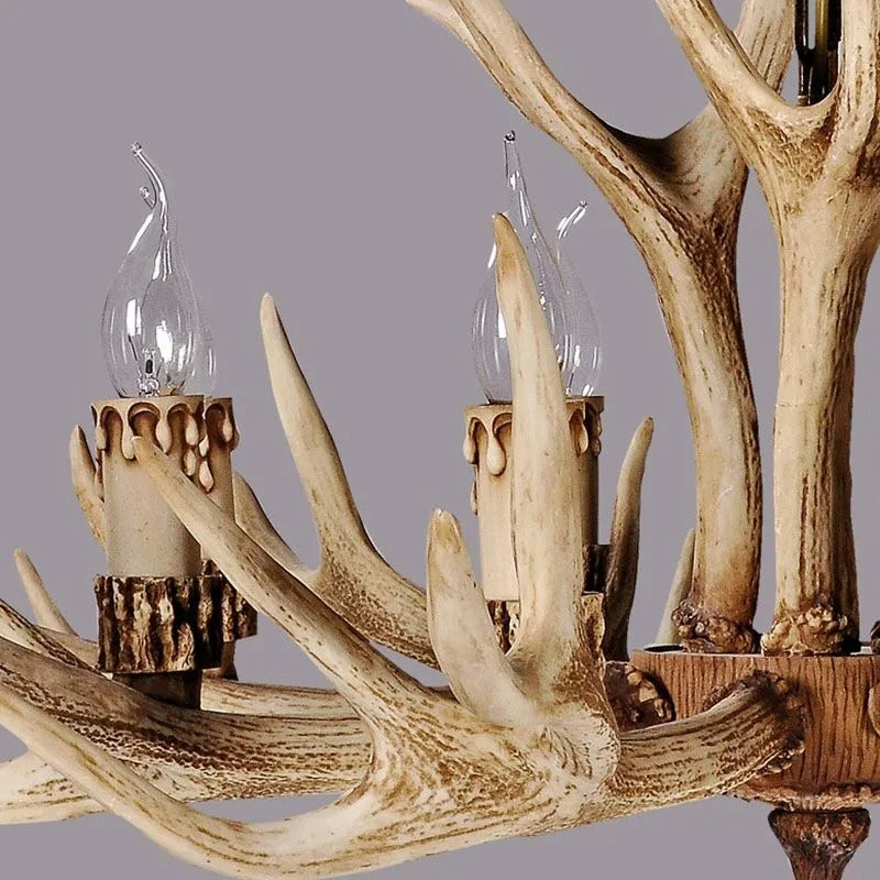 Epoch Retro Deer Horn Resin Chandelier Living Room