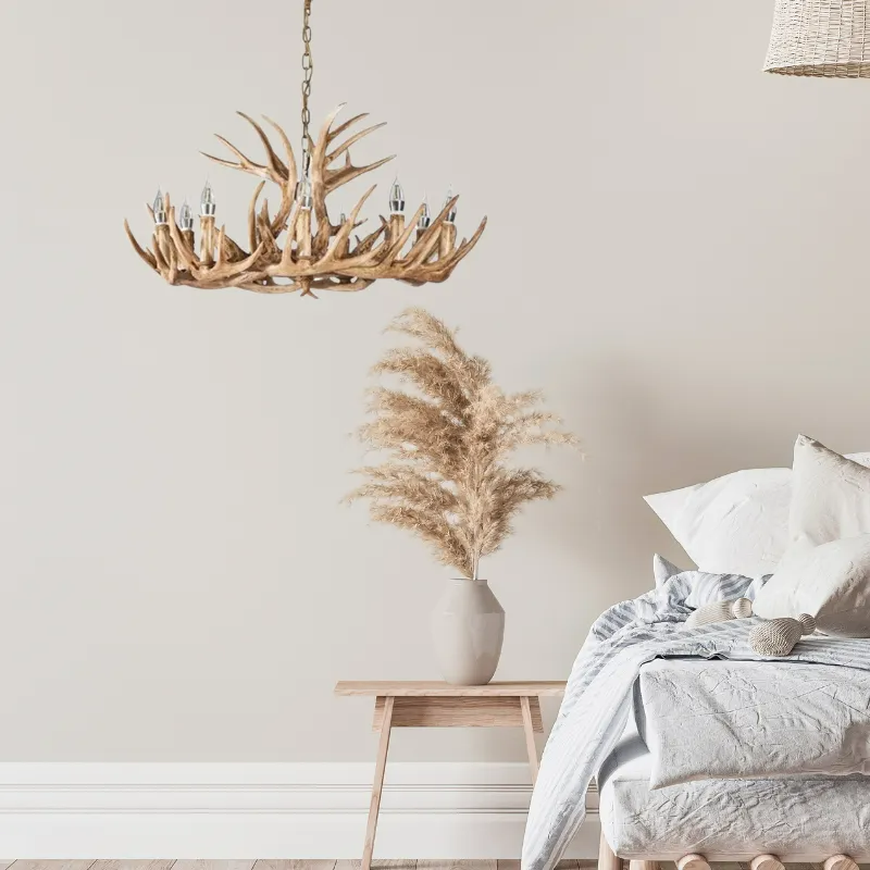 Epoch Retro Deer Horn Resin Chandelier Living Room