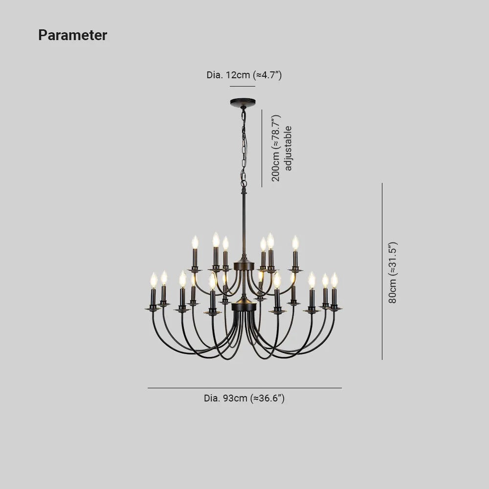Gamopor LED Chandelier Black Metal Bedroom Living Room Ding Room