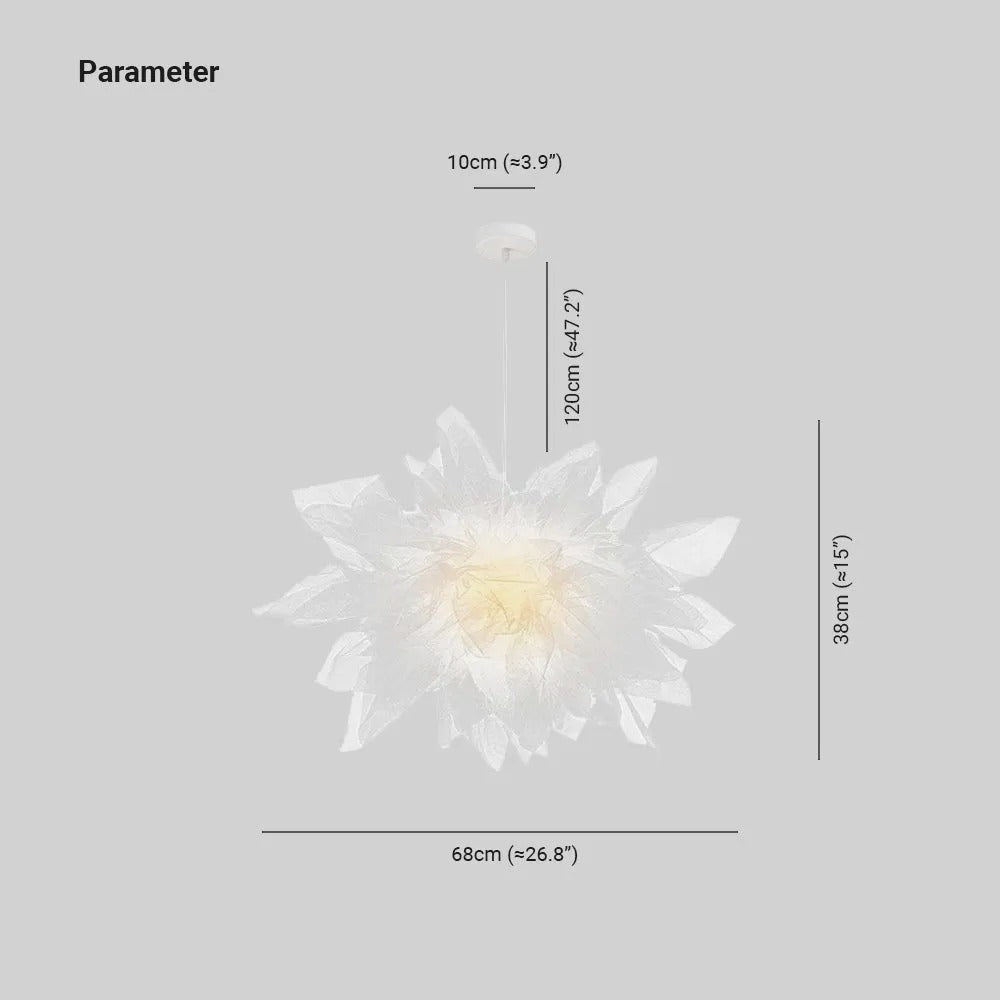 Sonanem Modern Flower Fabric Pendant Light, Bedroom, White