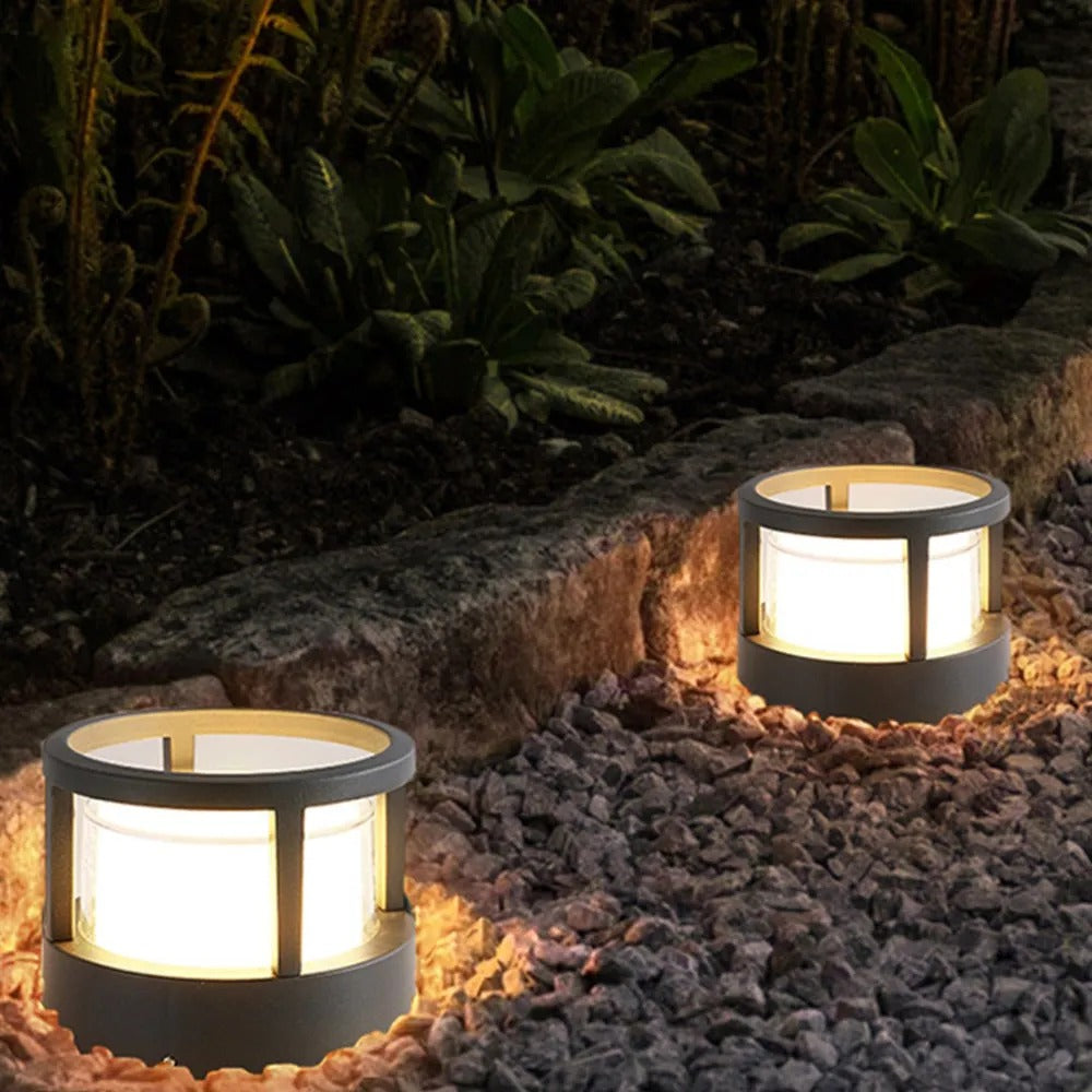 Alvian Outdoor Light Modern Cylindrical Bollard Black-Neutral Decor