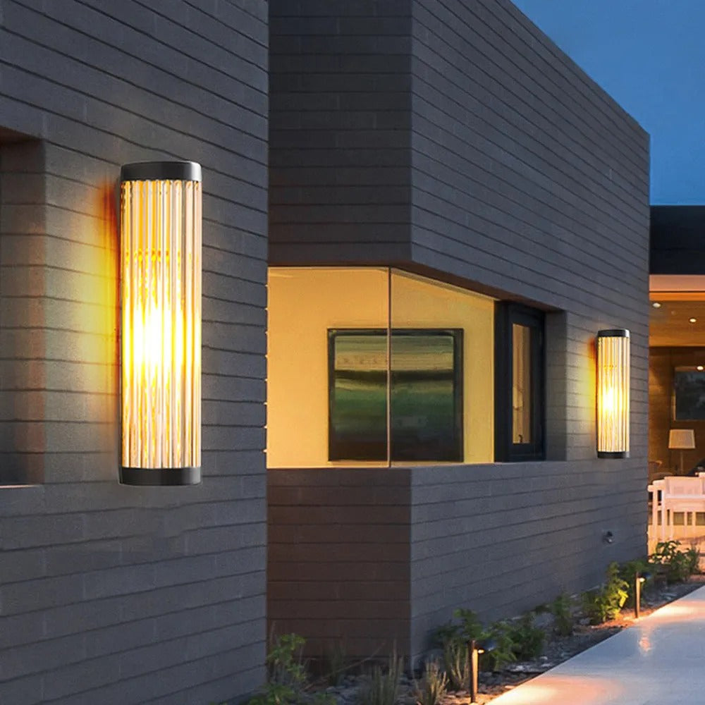 Seluno Wall Lamp Modern Semi-Cylindrical Outdoor Black-Neutral Decor