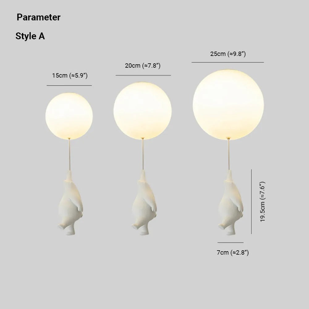 Seron Bear Balloon Ceiling /Pendant Light-Neutral Decor