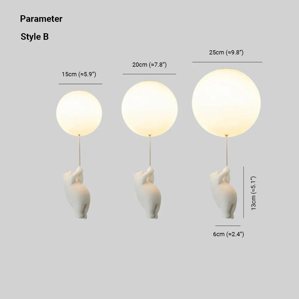 Seron Bear Balloon Ceiling /Pendant Light-Neutral Decor