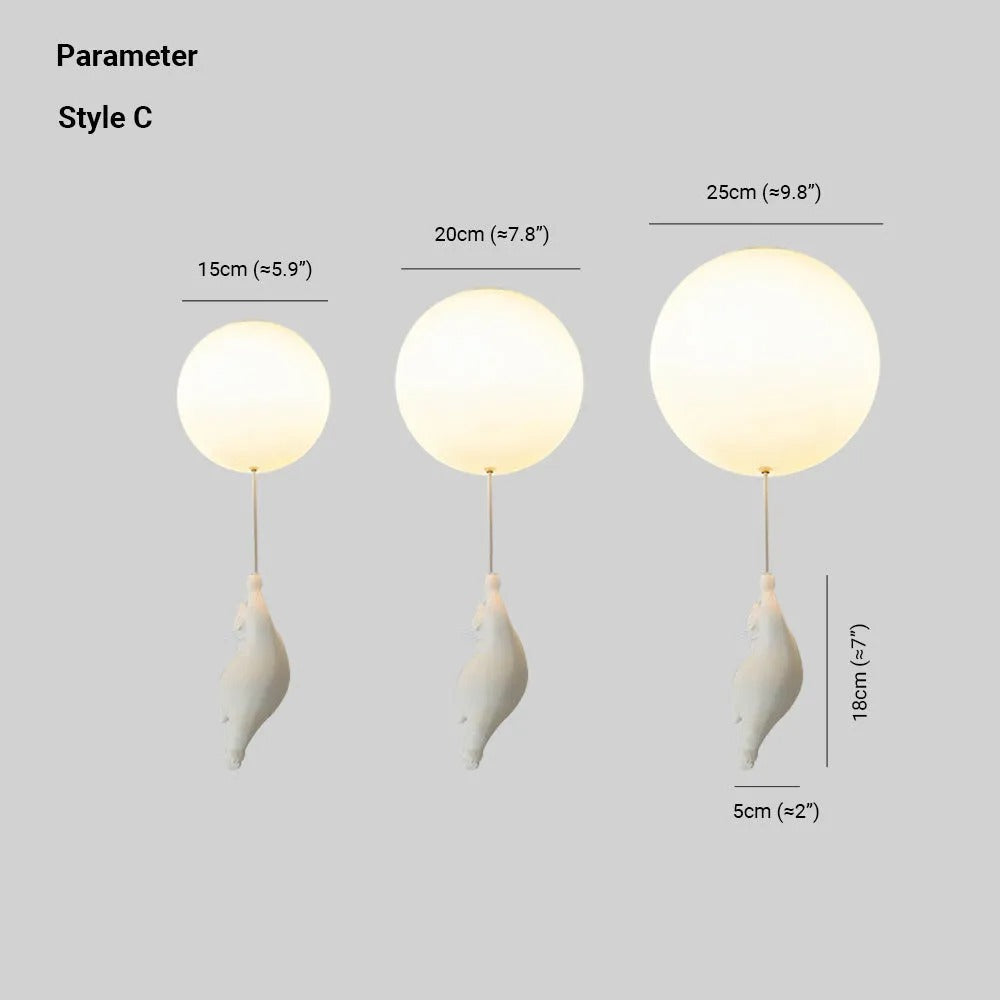 Seron Bear Balloon Ceiling /Pendant Light-Neutral Decor