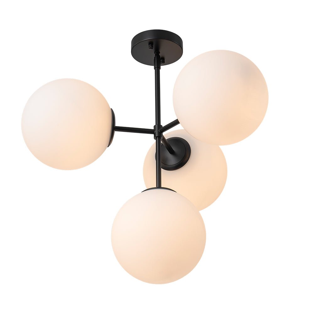 Astria Minimalist Opal Glass Semi Flush Chandelier
