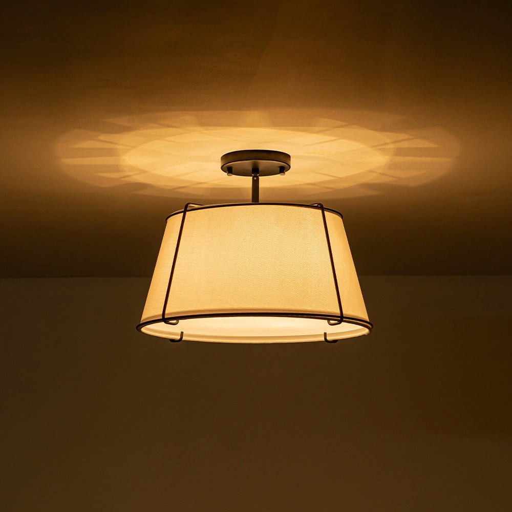 Vesina Linen Semi Flush Mount Ceiling Light
