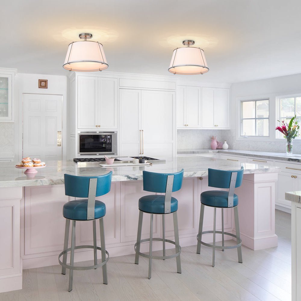 Vesina Linen Semi Flush Mount Ceiling Light