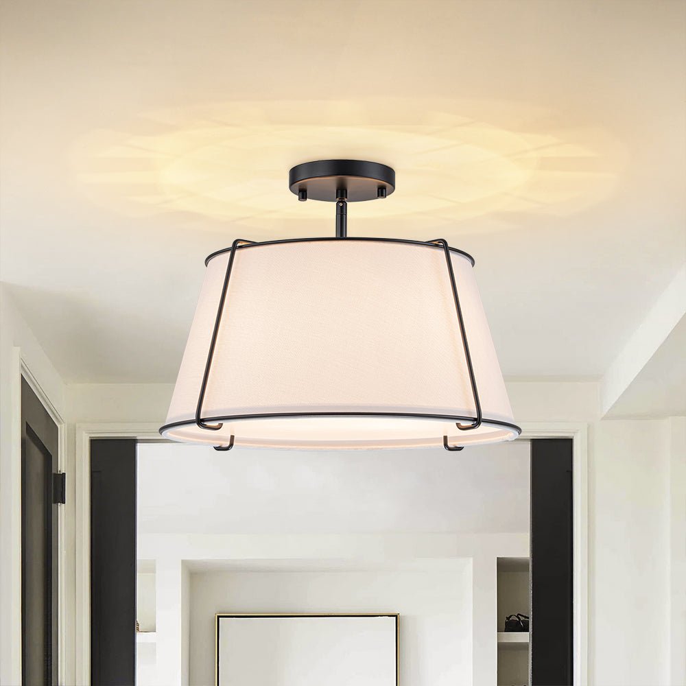 Vesina Linen Semi Flush Mount Ceiling Light