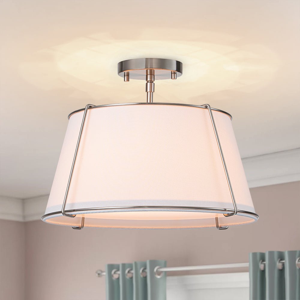 Vesina Linen Semi Flush Mount Ceiling Light