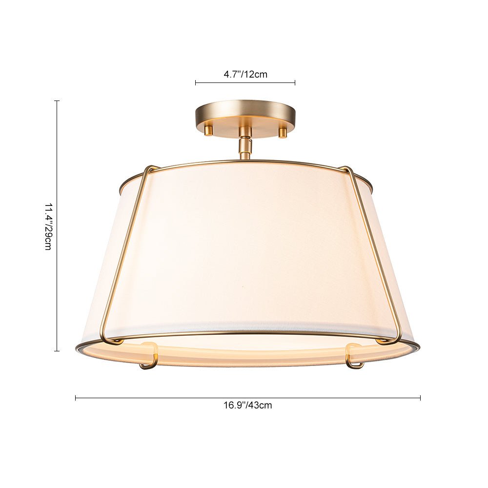 Vesina Linen Semi Flush Mount Ceiling Light