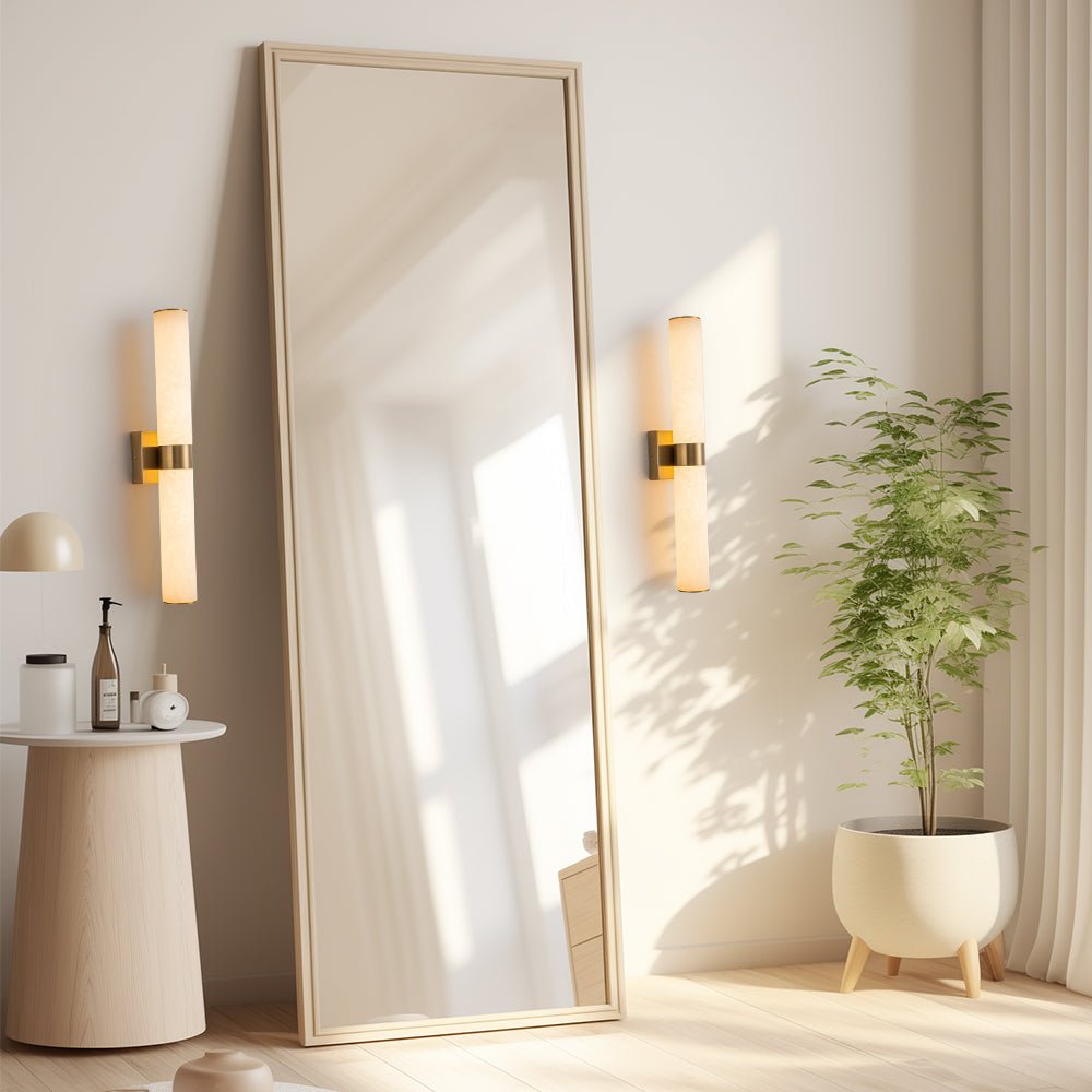 Glitre LED Linear Alabaster Bathroom Wall Sconce