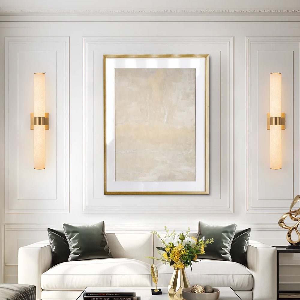 Glitre LED Linear Alabaster Bathroom Wall Sconce