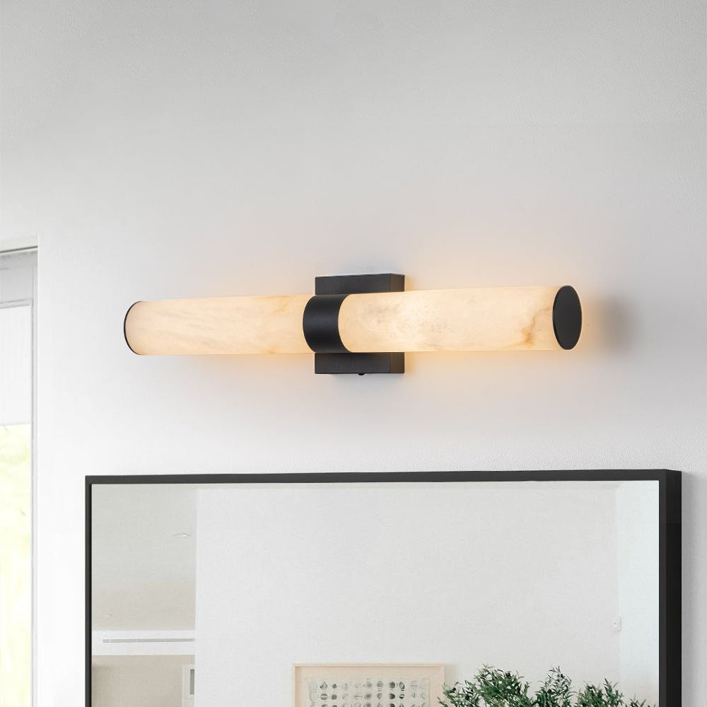 Glitre LED Linear Alabaster Bathroom Wall Sconce