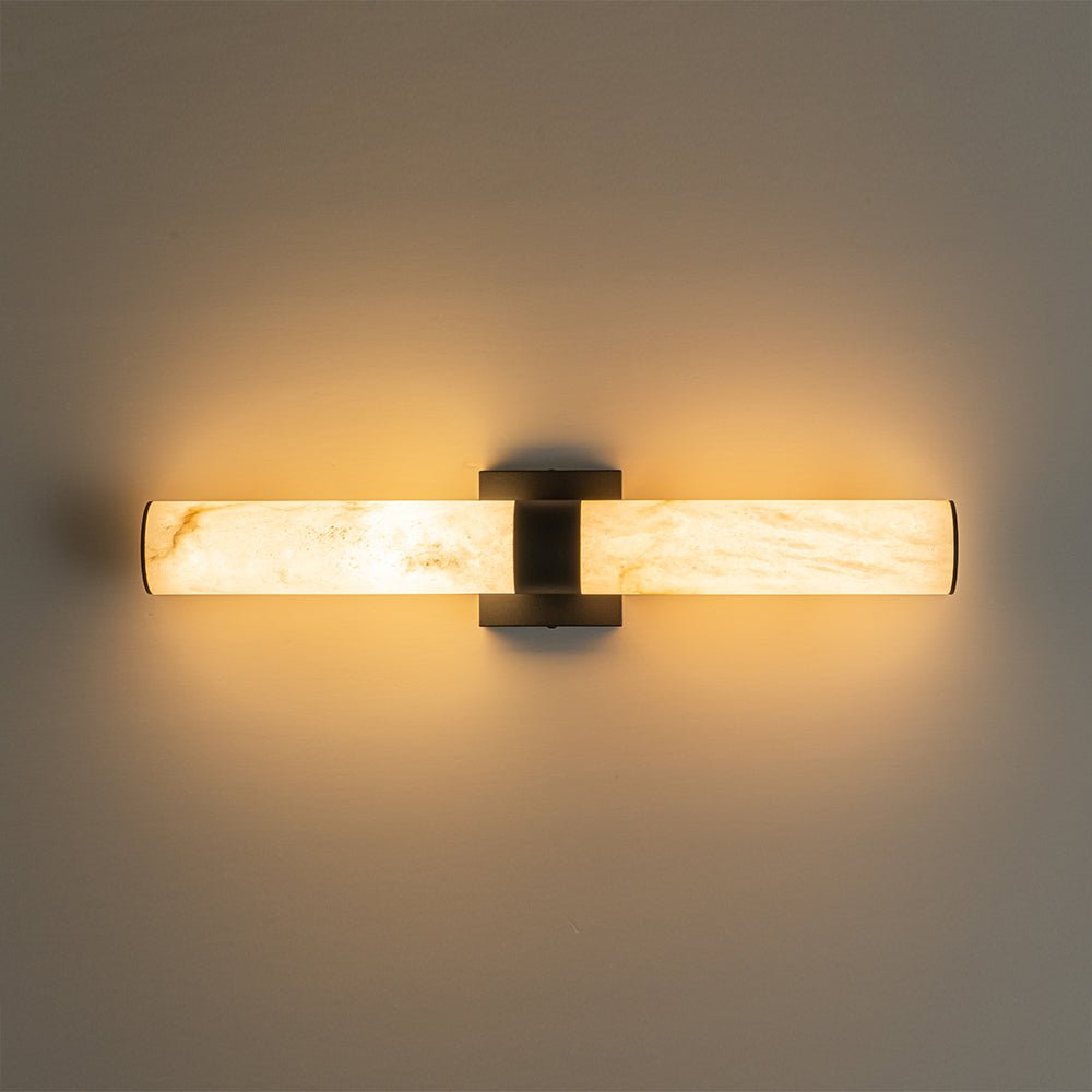 Glitre LED Linear Alabaster Bathroom Wall Sconce