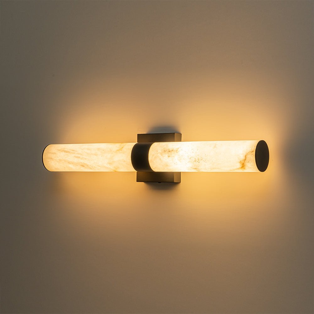 Glitre LED Linear Alabaster Bathroom Wall Sconce