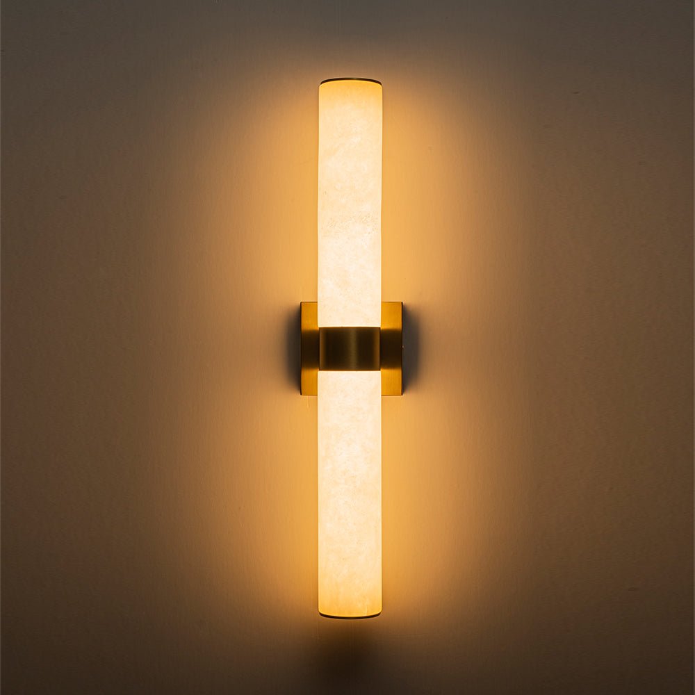 Glitre LED Linear Alabaster Bathroom Wall Sconce