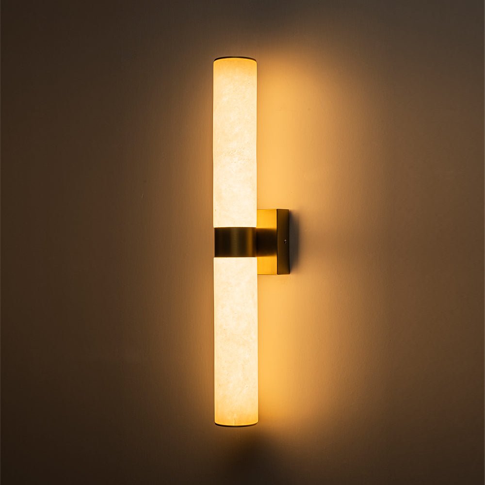 Glitre LED Linear Alabaster Bathroom Wall Sconce