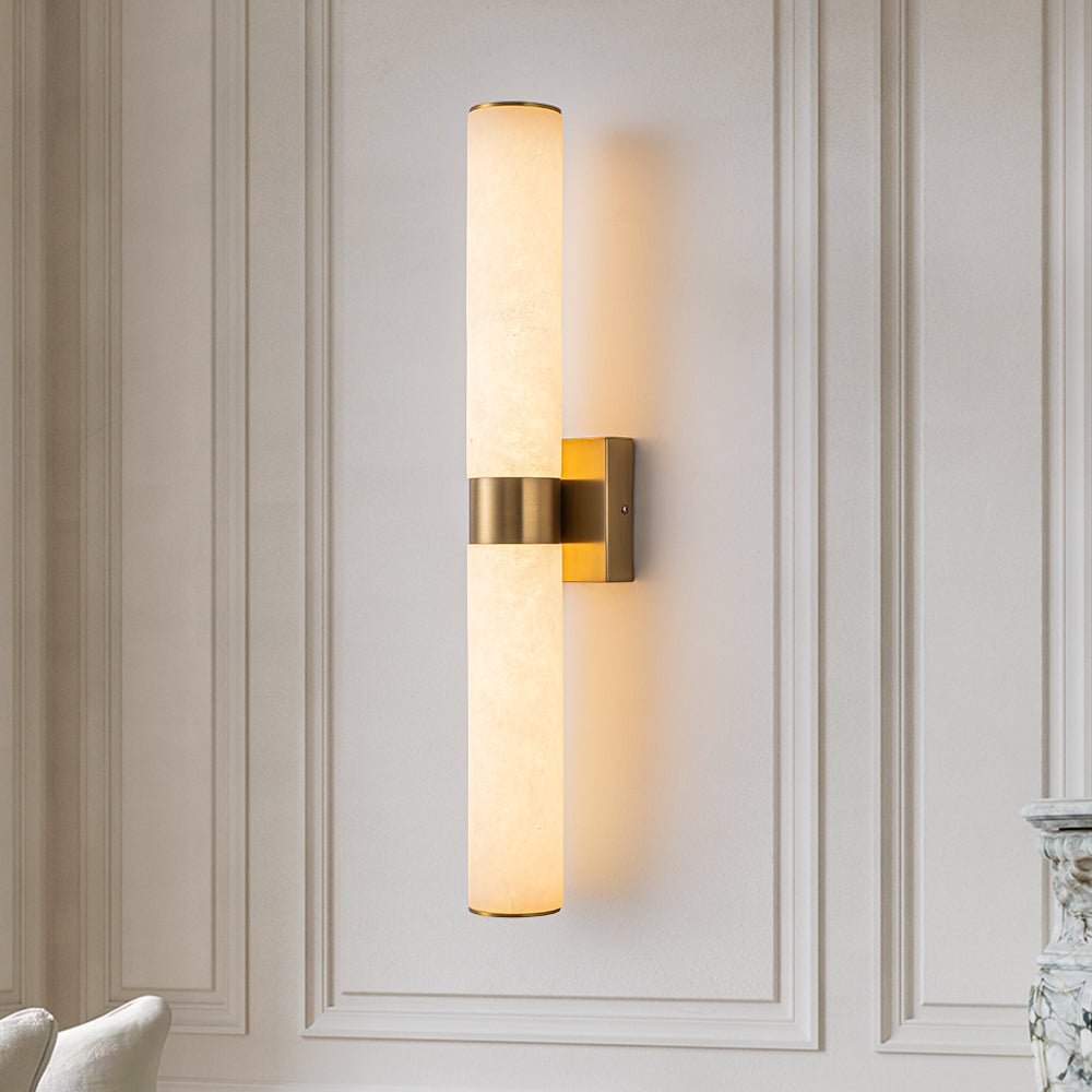 Glitre LED Linear Alabaster Bathroom Wall Sconce