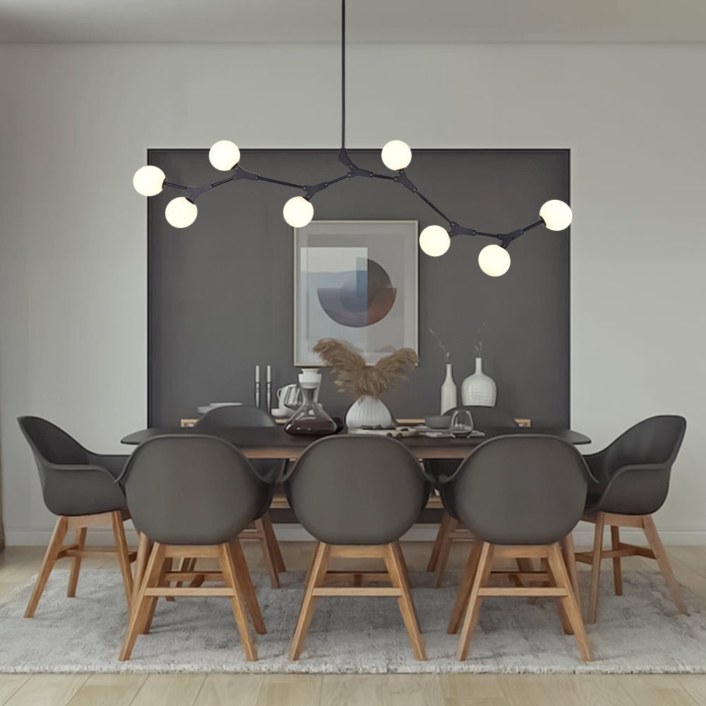 Nivero Linear Bubble Glass Chandelier