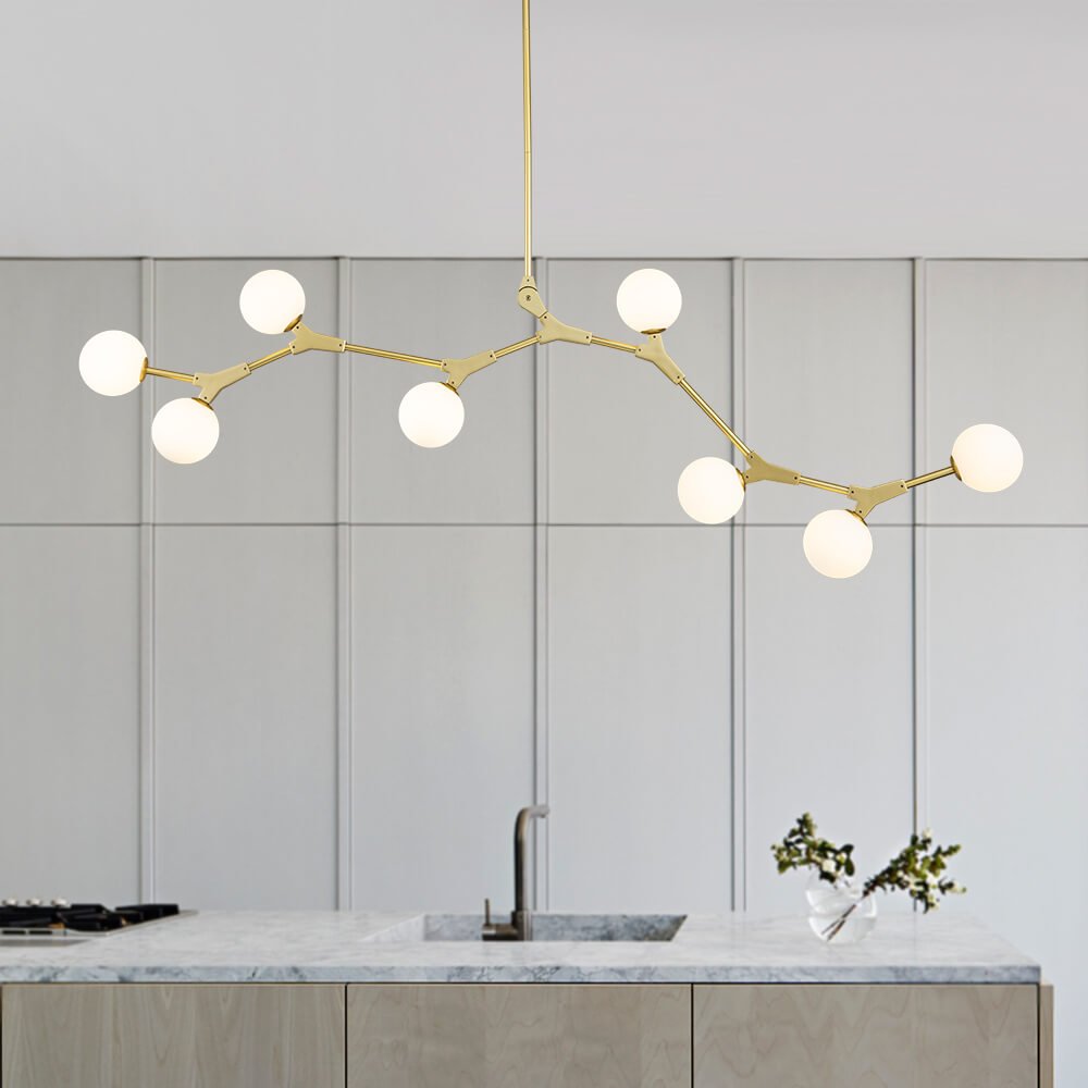 Nivero Linear Bubble Glass Chandelier