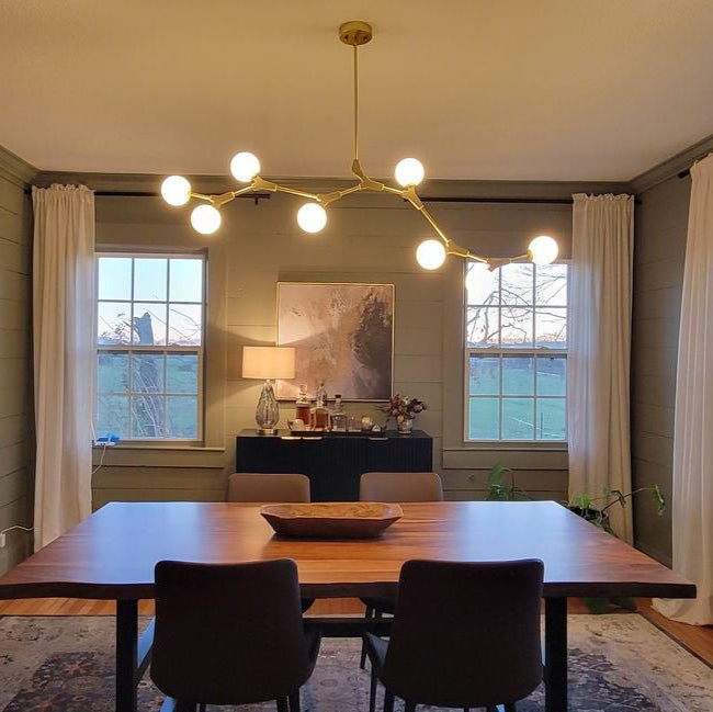 Nivero Linear Bubble Glass Chandelier