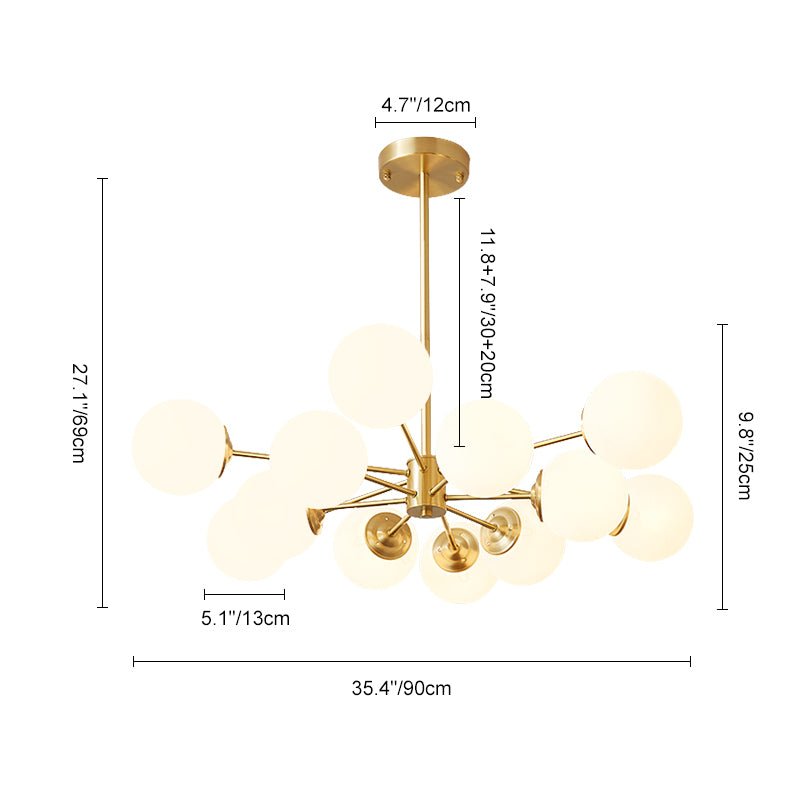 Glazia Minimalist Opal Glass Chandelier