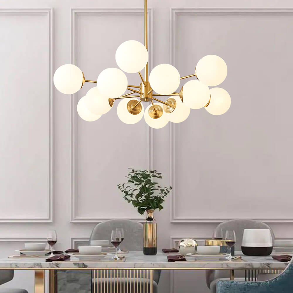 Glazia Minimalist Opal Glass Chandelier