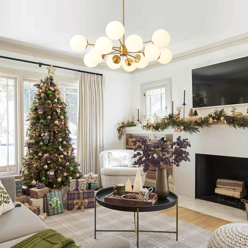 Glazia Minimalist Opal Glass Chandelier