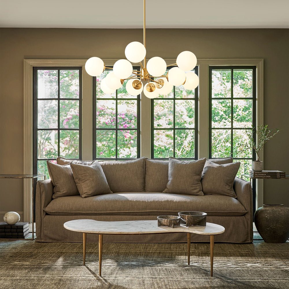 Glazia Minimalist Opal Glass Chandelier