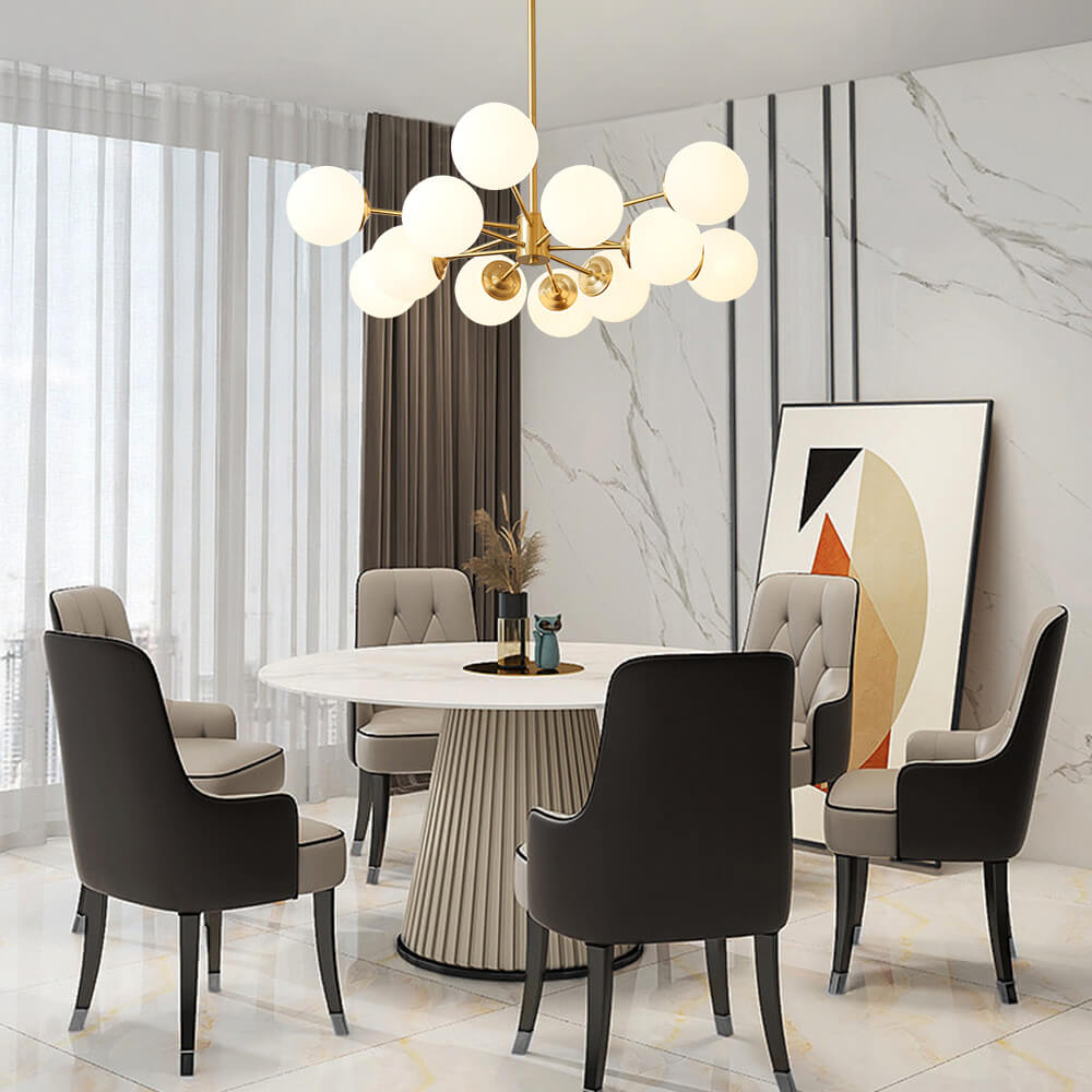 Glazia Minimalist Opal Glass Chandelier