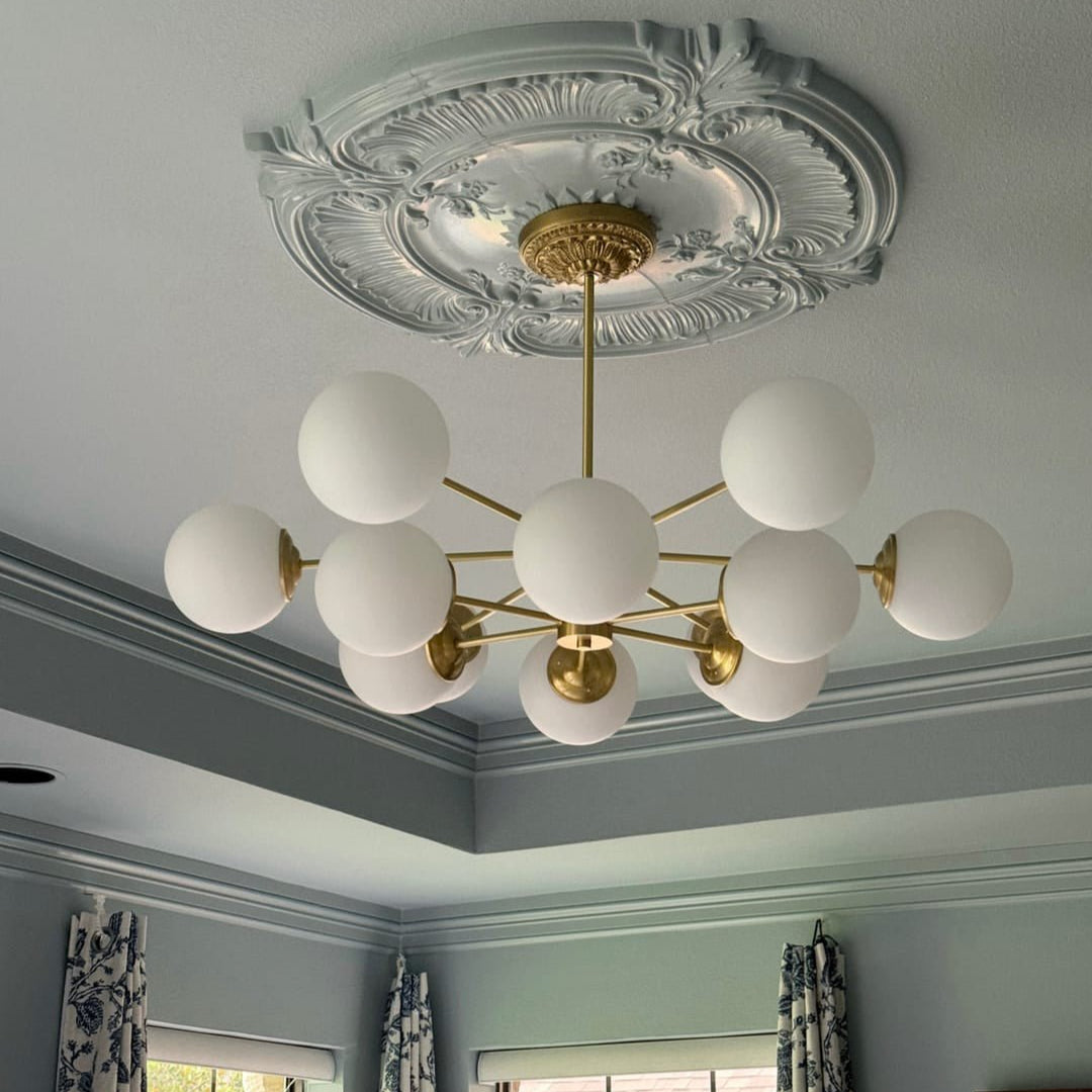 Glazia Minimalist Opal Glass Chandelier