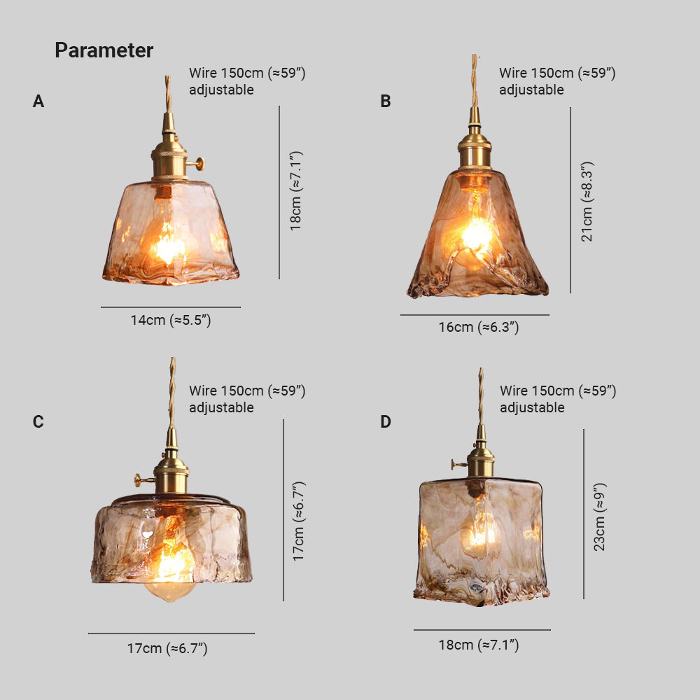 Evin Pendant Light Glass&Brass-Neutral Decor