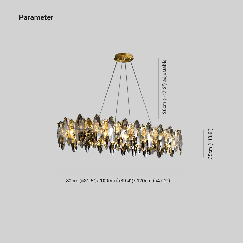 Lobakuk Modern Annular Metal Crystal Pendant Light,Gold