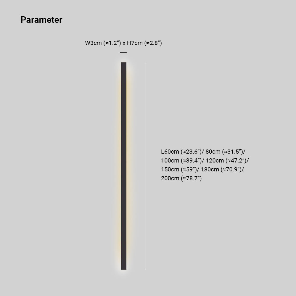 Evoa Modern Slim Linear Black LED Wall Lamp-Neutral Decor