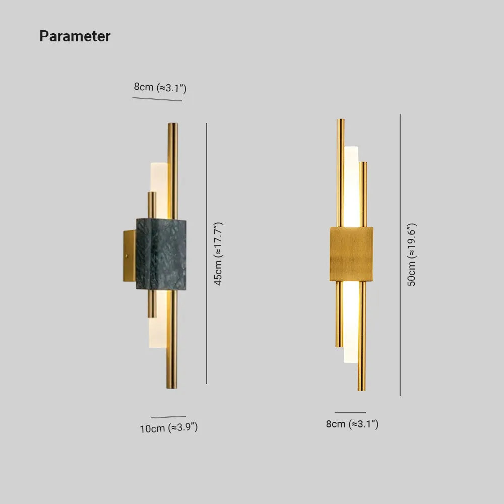 Zebigen Modern Metal/Marble LED Wall Lamp