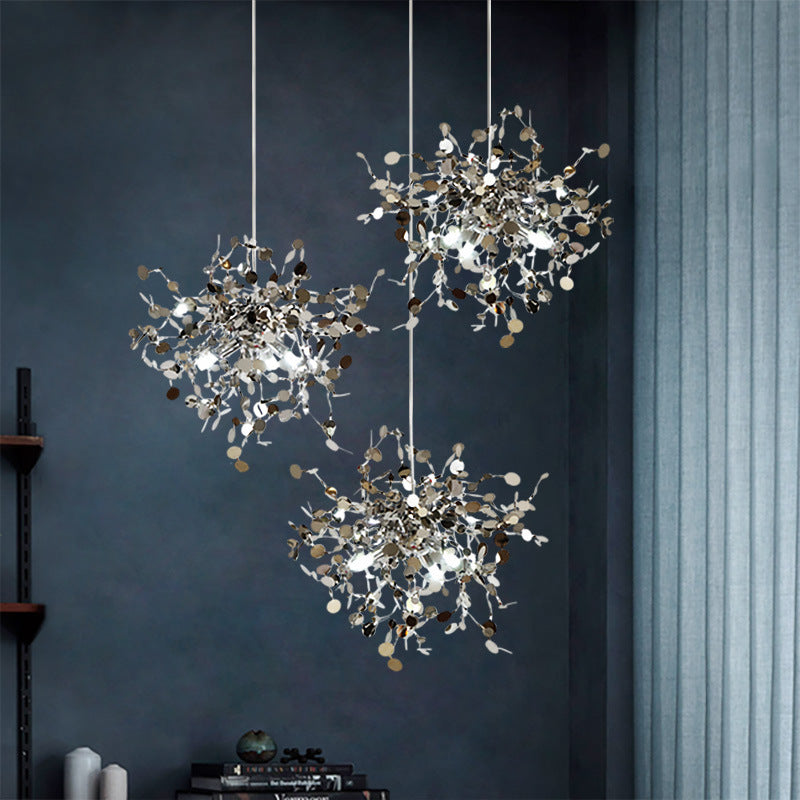 Tokumik Artsy Classy Cluster Fireworks Pendant Light, Stainless steel