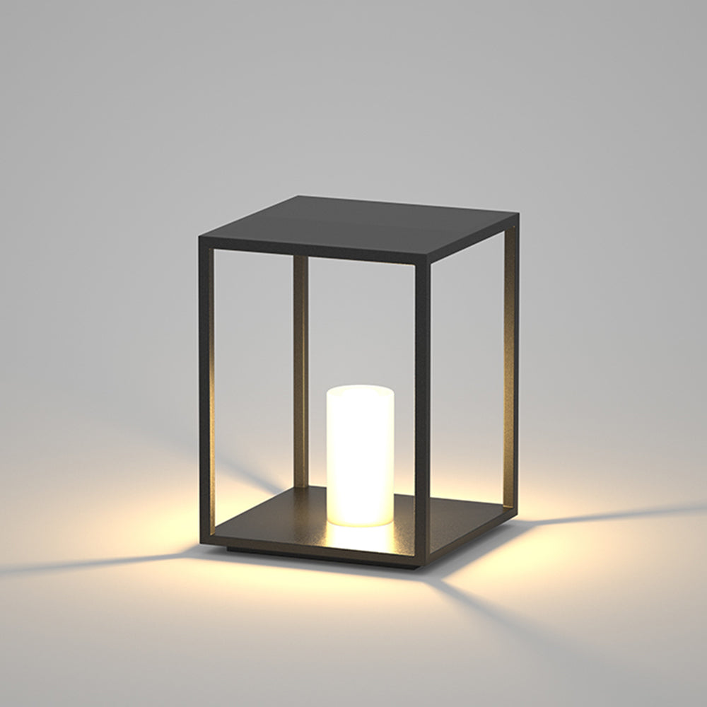 Zolumun Minimalist Rectangular Metal Solar Outdoor Ground Lamp