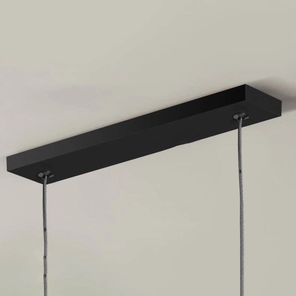 Sorev Modern Linear Pendant Light Double Frame, Black/Gold-Neutral Decor