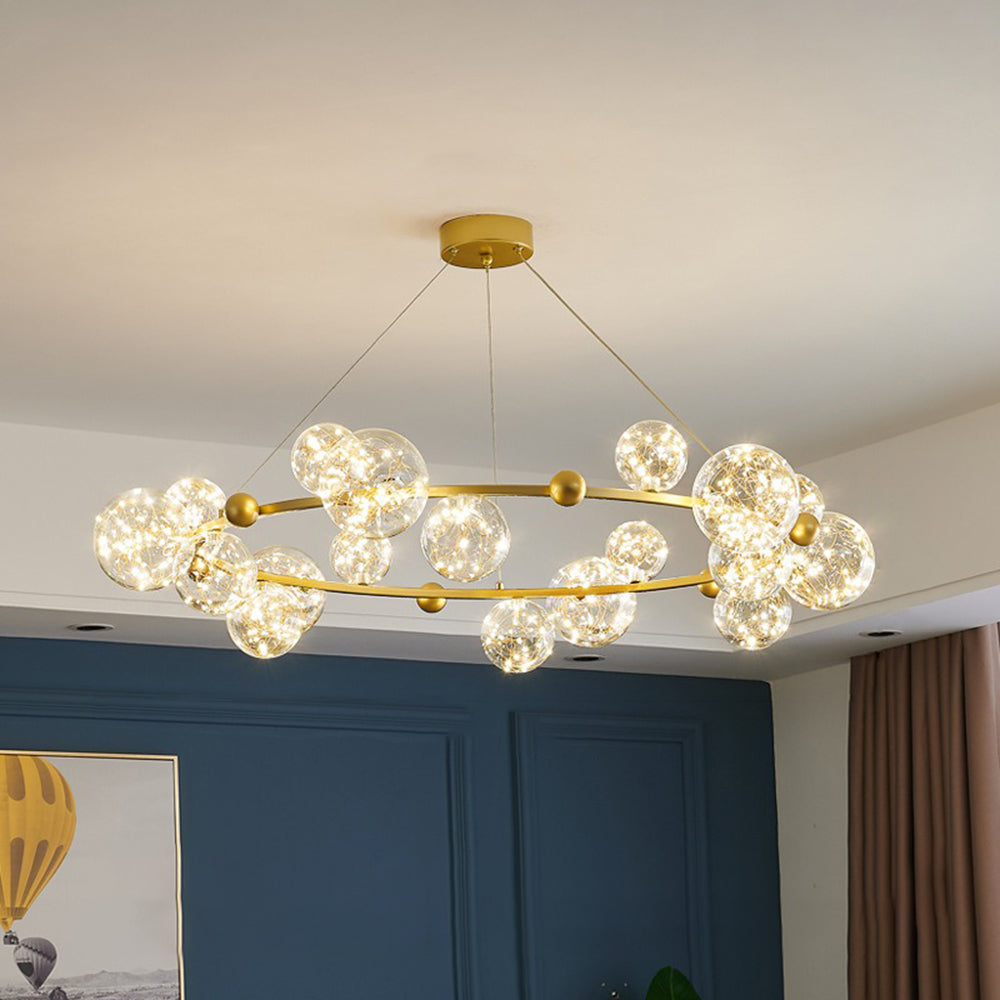 Husotim Art Deco Luminous Sphere Cluster Glass Pendant Light