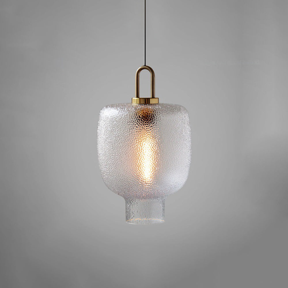 Hakogos Minimalist Blown Frosted Clear Glass Pendant Light