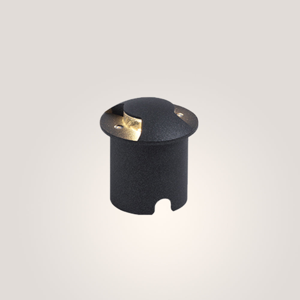Minelan Metal Cylindrical Outdoor Step/Deck Light, Black