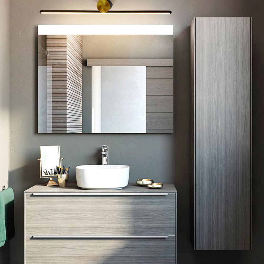 Fanuval Modern Metal Linear Mirror Vanity Wall Lamp, Black/White