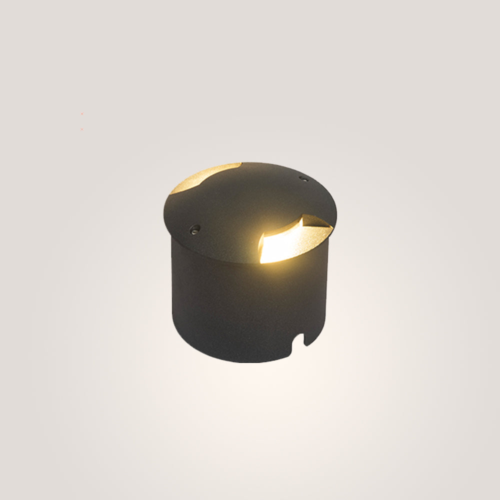 Minelan Metal Cylindrical Outdoor Step/Deck Light, Black