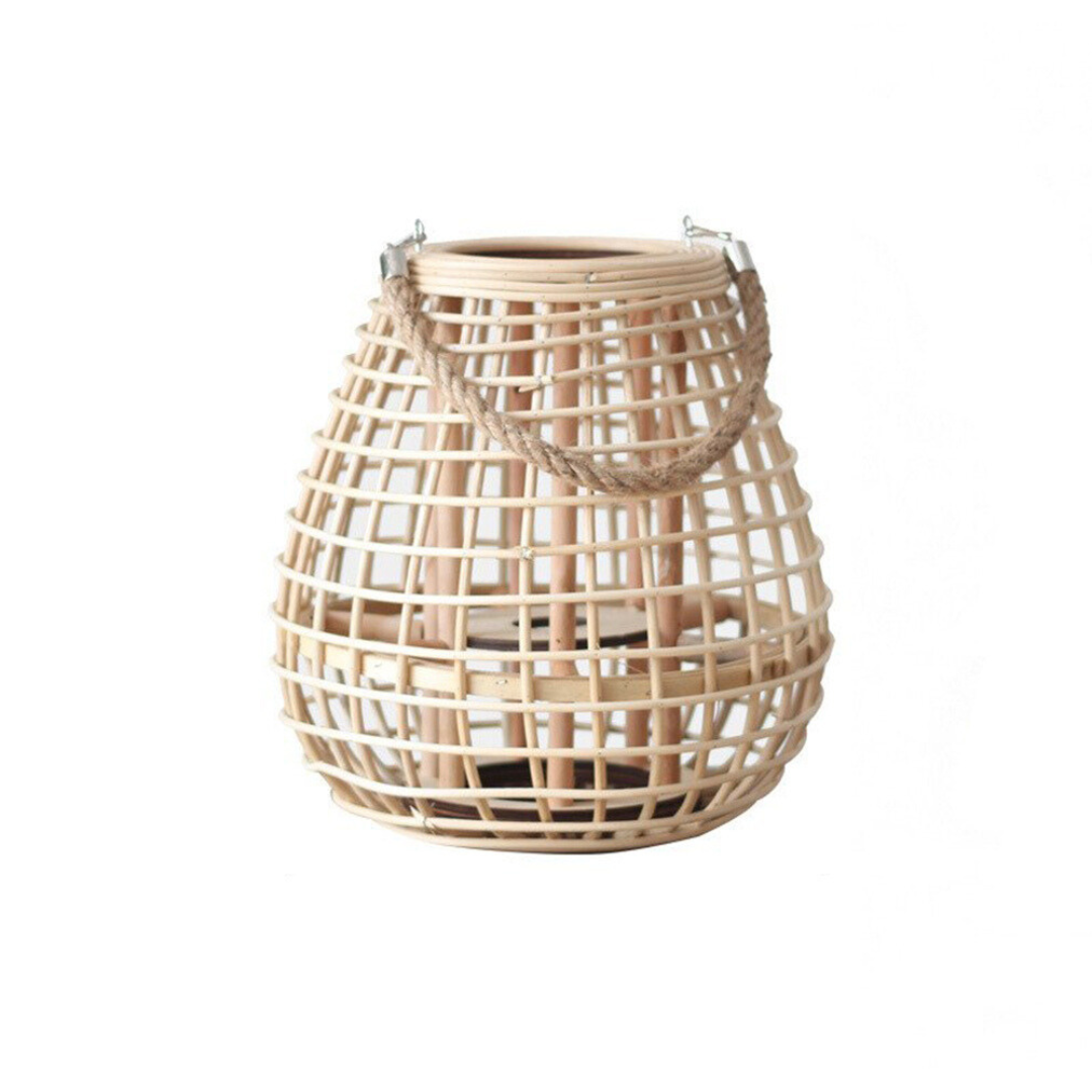 Mirudat Floor Lamp, Wood & Rattan